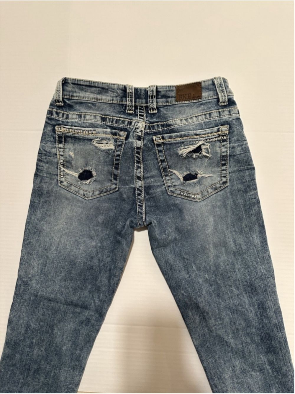 BKE Payton Denim Jeans Low Rise Womens 29R (29X 31.5) Blue Distressed Western - Picture 5 of 16